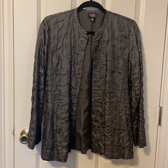 Eileen Fisher Jacket petite medium 100% silk jacket 100% silk lining - - Picture 9 of 9